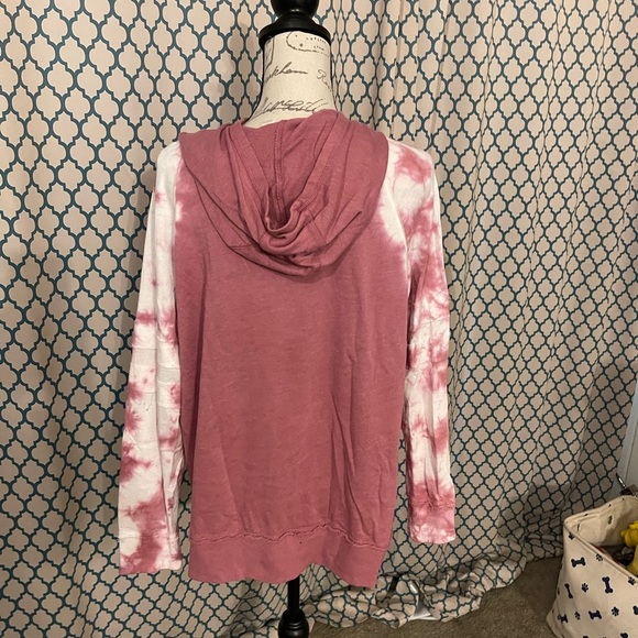 Pink tie-dyed sweatshirt with hoodie size large - Picture 5 of 10